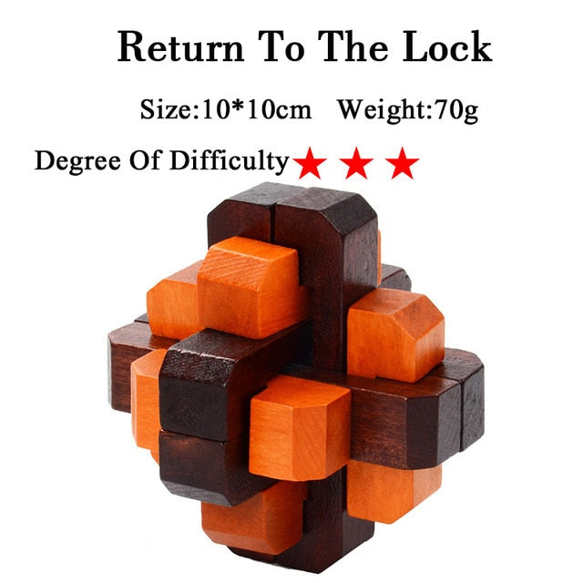 IQ Brain Teaser 3D Wooden Interlocking Puzzles