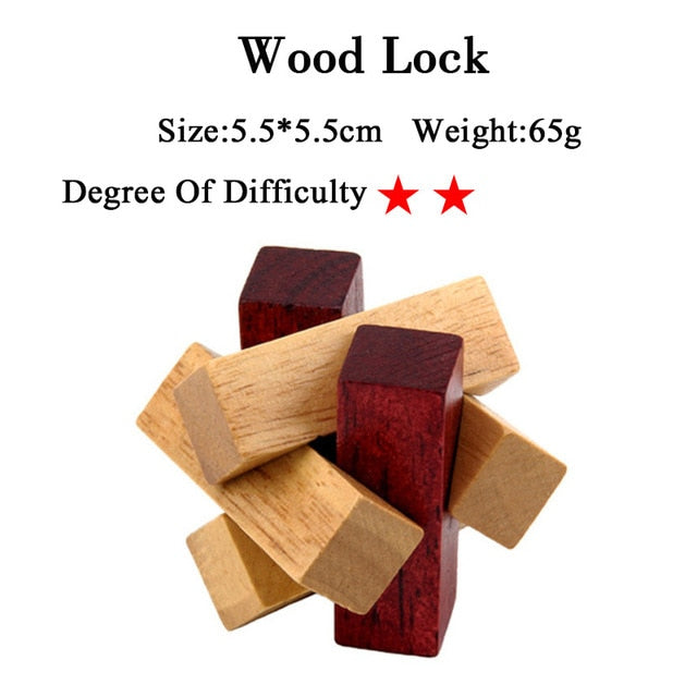 IQ Brain Teaser 3D Wooden Interlocking Puzzles
