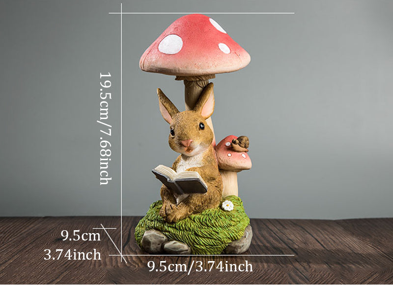 Rabbit & Hedgehog & Chipmunk Mushroom Lamps Solar Powered Night Lights