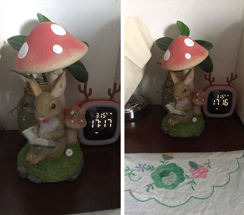 Rabbit & Hedgehog & Chipmunk Mushroom Lamps Solar Powered Night Lights