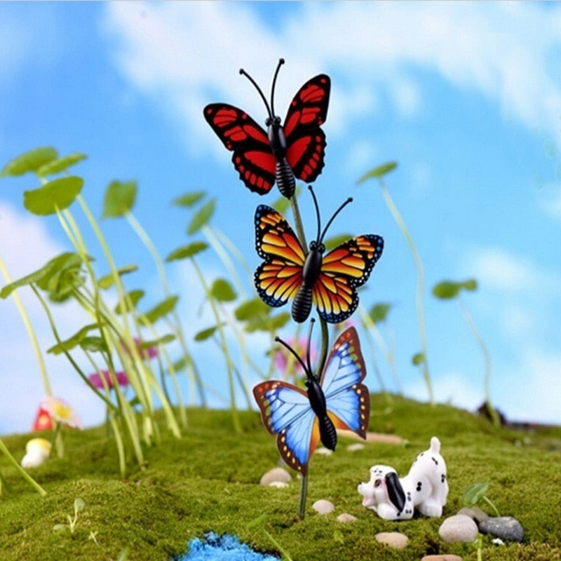 Bunch of Butterflies Garden Planter Butterfly Stakes