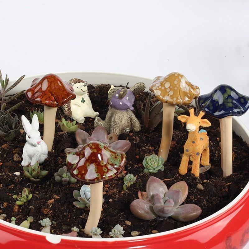 1pc Ceramic Mushroom | Fairy Garden Decoration - Woodland Gatherer