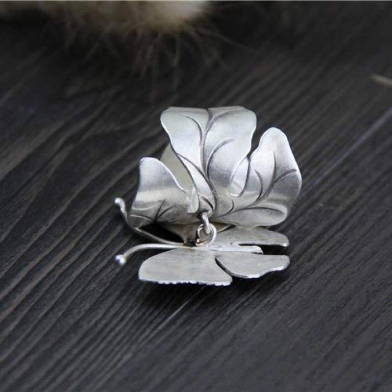 Large Butterfly Ring 925 Sterling Silver