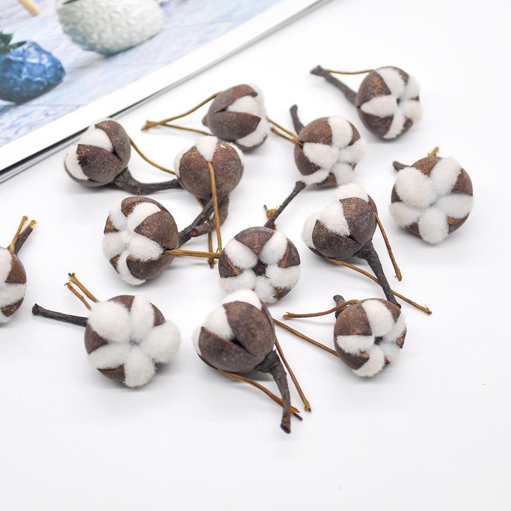 12 Artificial Cotton Flowers - Woodland Gatherer