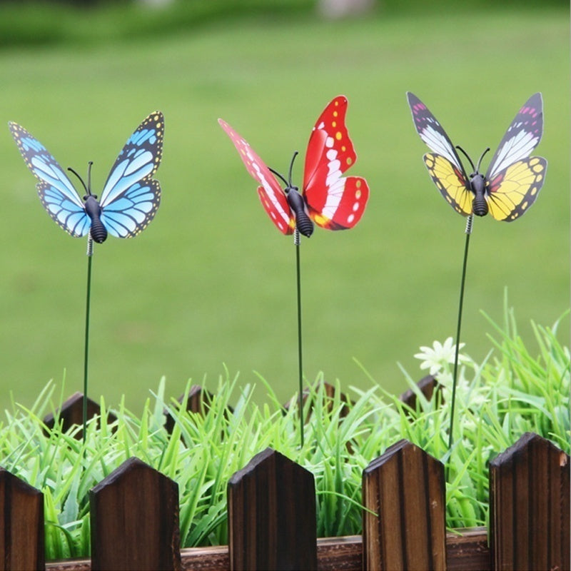 Bunch of Butterflies Garden Planter Butterfly Stakes