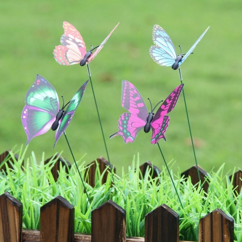 Bunch of Butterflies Garden Planter Butterfly Stakes