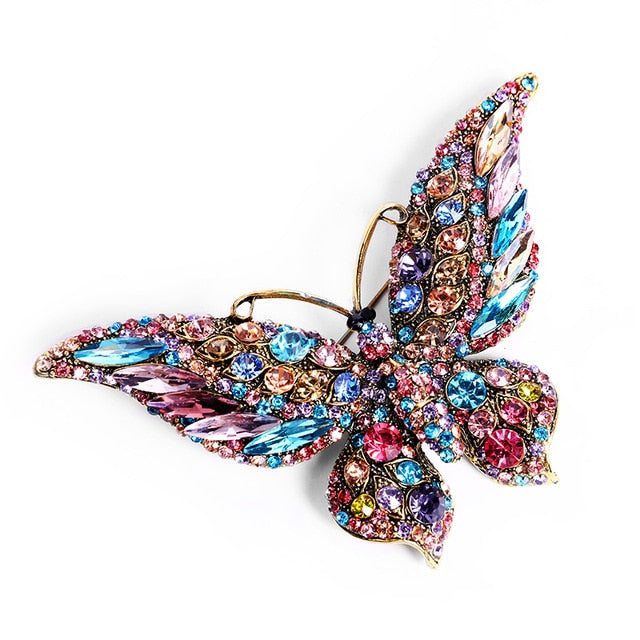 Big Sparkly Butterfly Brooches