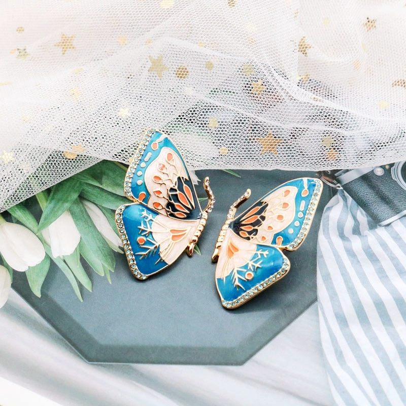Sweet Enamel Butterfly Earrings
