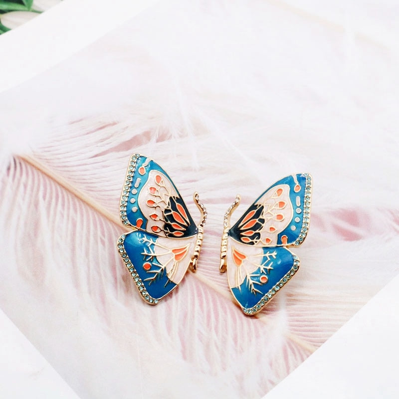 Sweet Enamel Butterfly Earrings