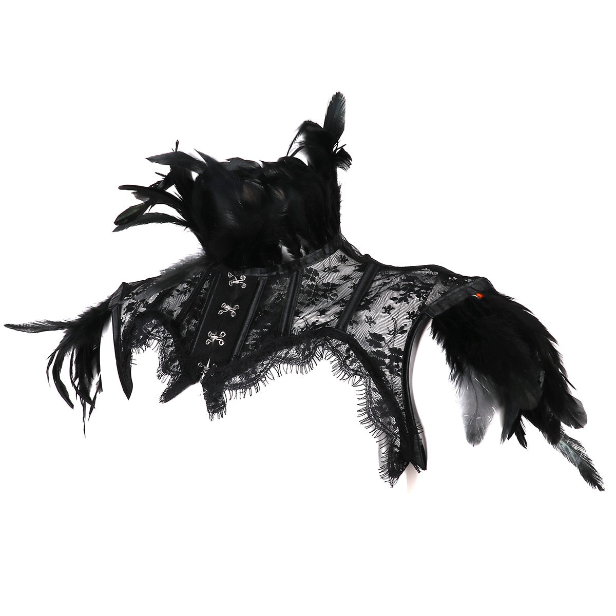 Vintage Punk Gothic Feather Lace Bolero Jacket Shrug