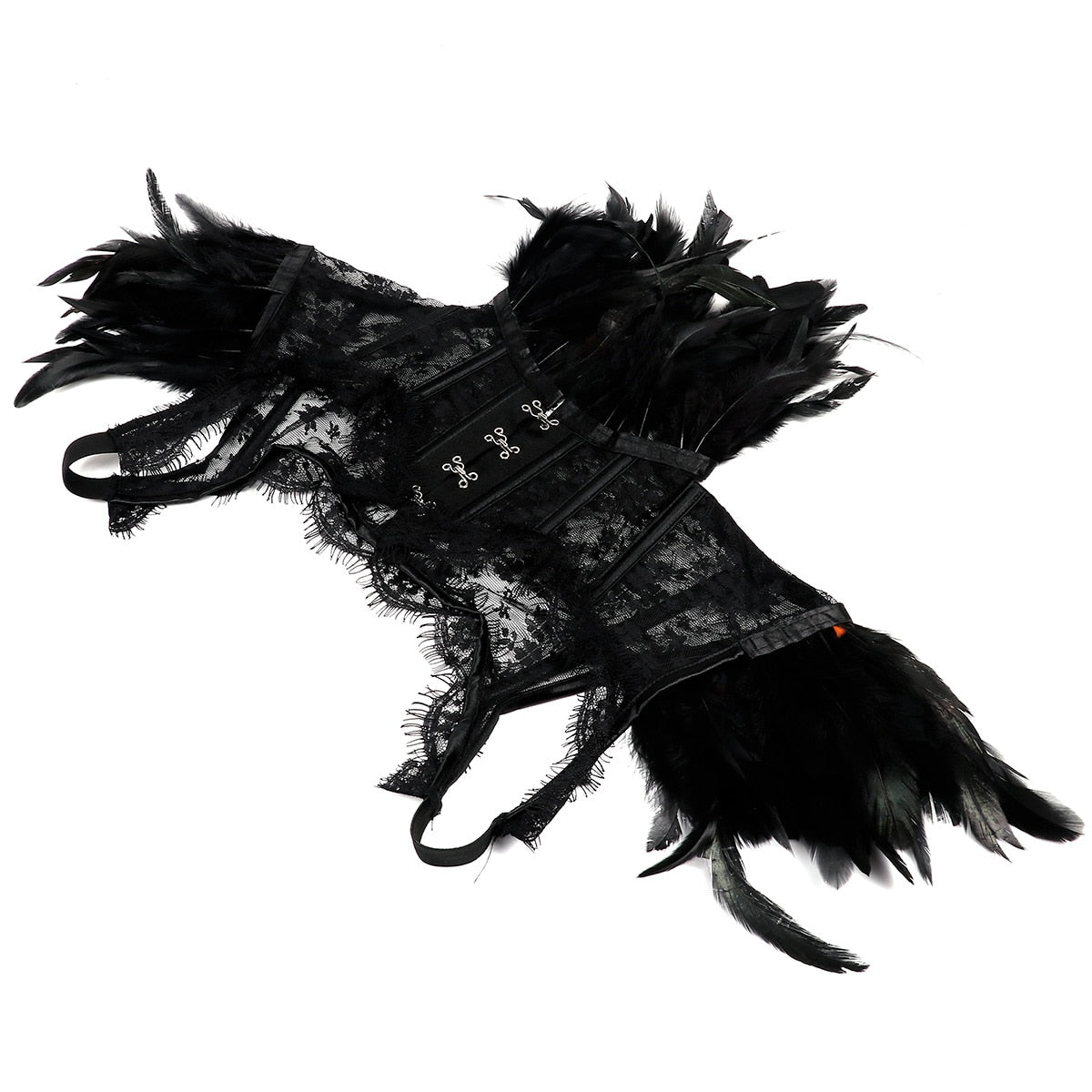 Vintage Punk Gothic Feather Lace Bolero Jacket Shrug