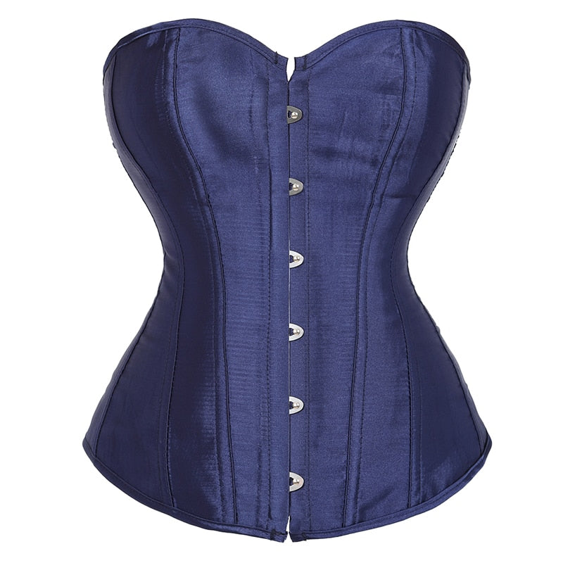 Jewel Tones Satin Lace Up Boned Corsets Ten Colours