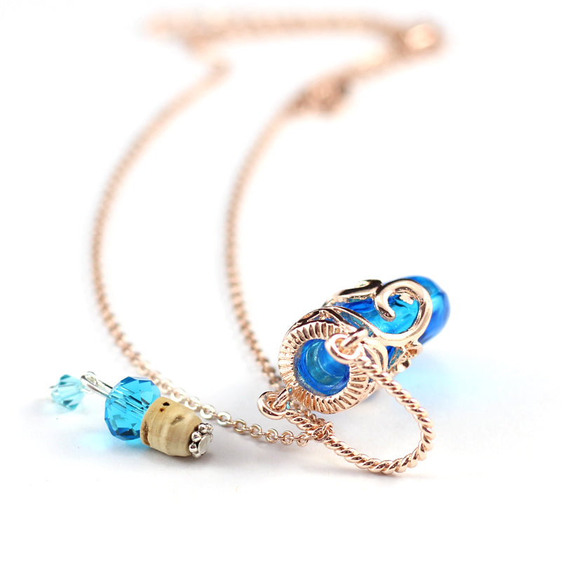 Fairy Heart Potion Bottle Glass Perfume Necklace Essential Oil Bottle Pendants