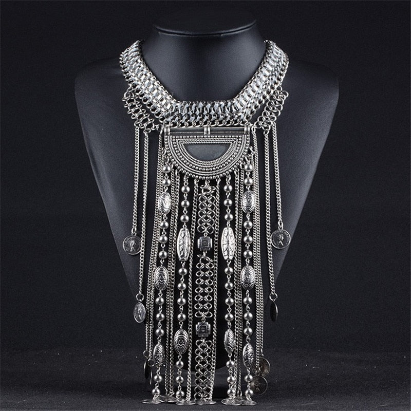 Cleopatra's Rain Maker Tassel Statement Necklace