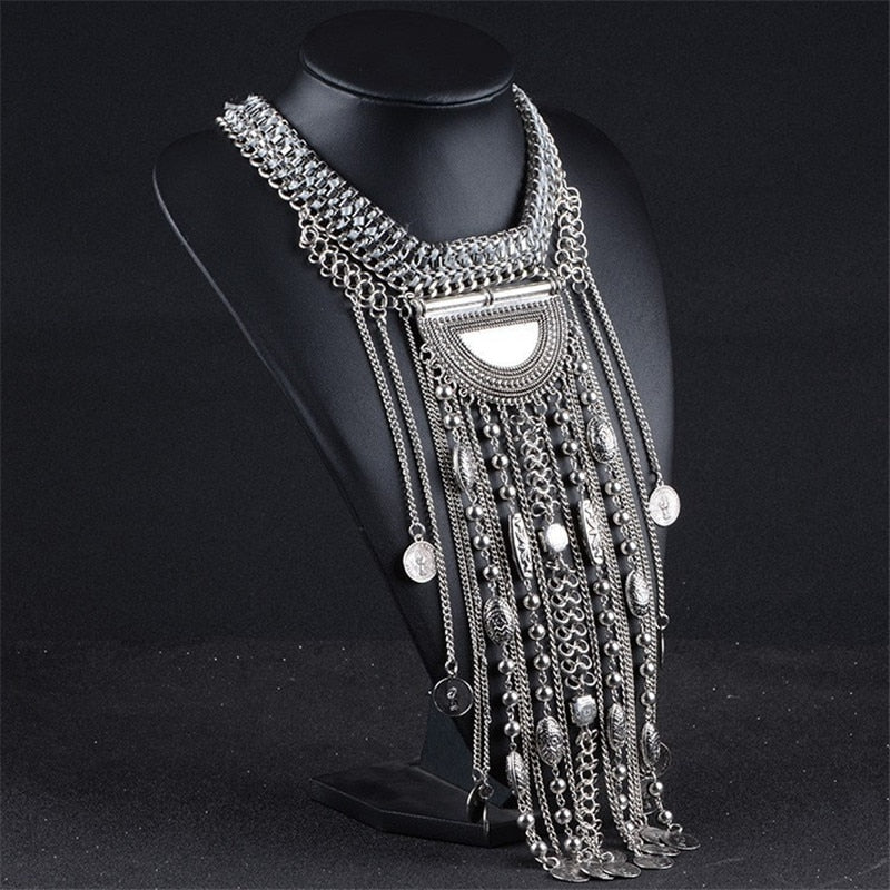 Cleopatra's Rain Maker Tassel Statement Necklace