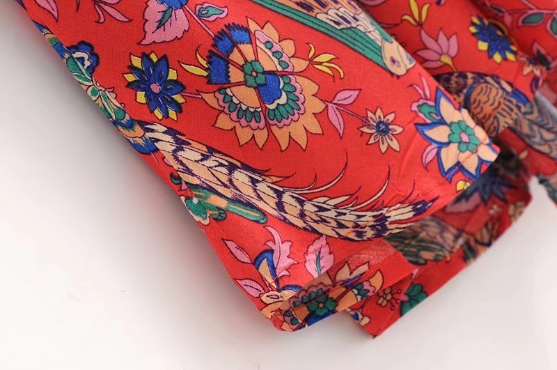 Peacock Print Summer Boho Dress Three Colours
