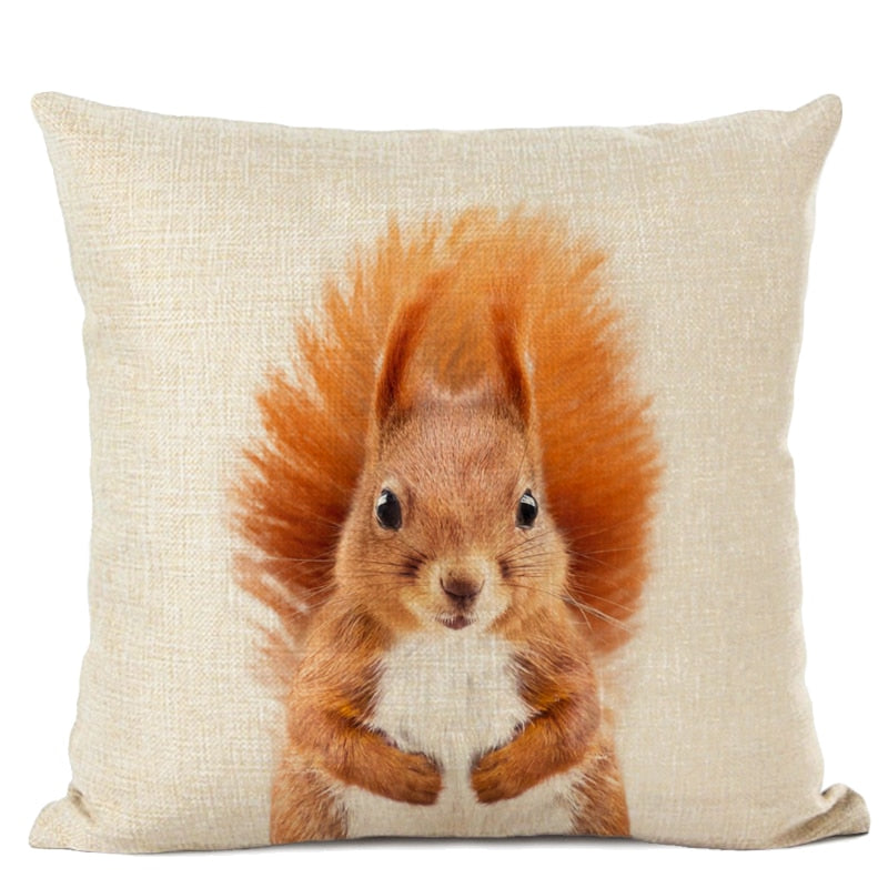 Cute Baby Animals Linen Cushion Covers