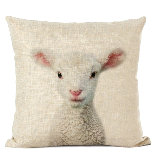 Cute Baby Animals Linen Cushion Covers