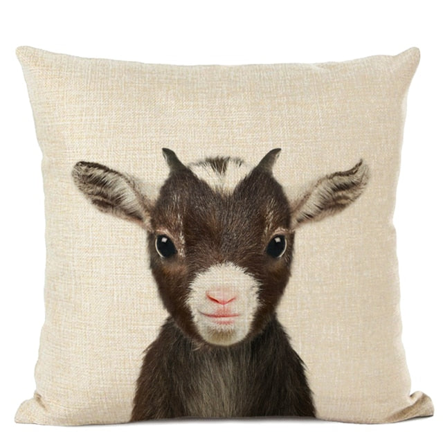 Cute Baby Animals Linen Cushion Covers