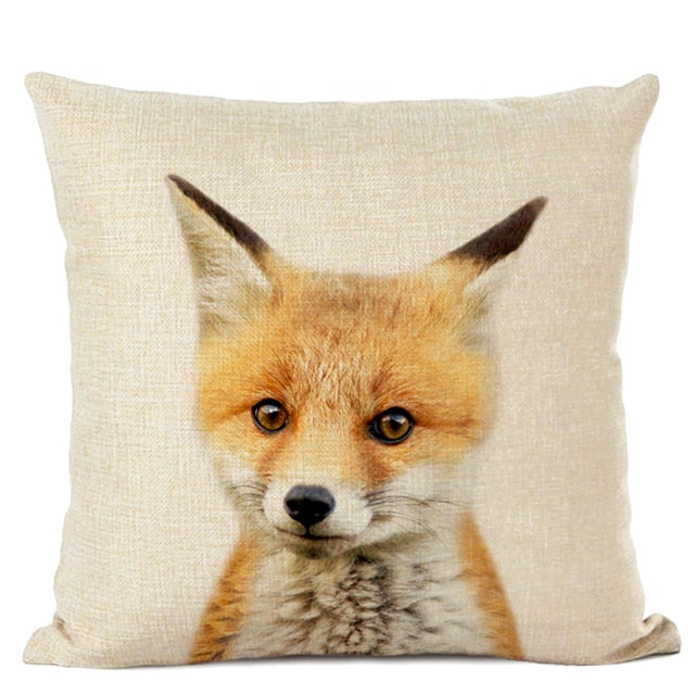 Cute Baby Animals Linen Cushion Covers