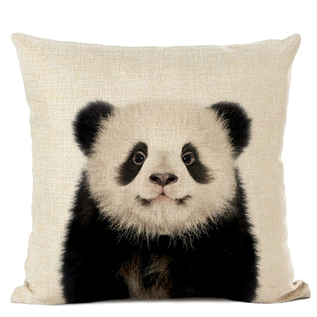 Cute Baby Animals Linen Cushion Covers