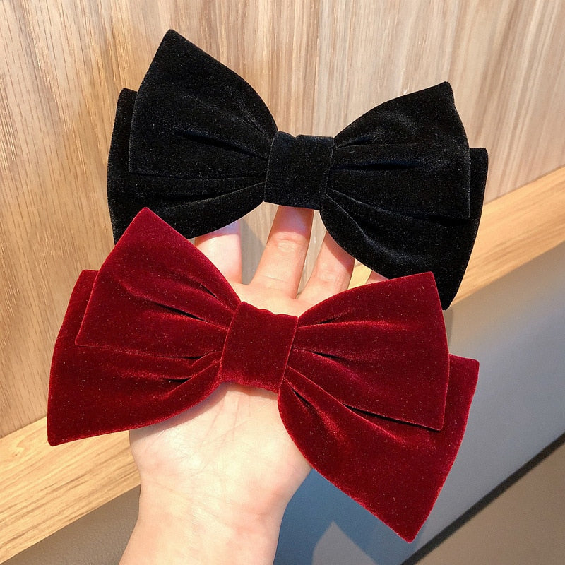 Big Velvet Bow Hairpin