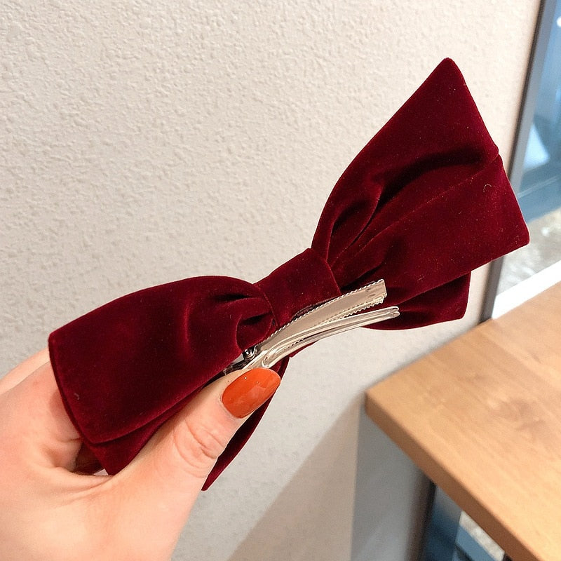Big Velvet Bow Hairpin