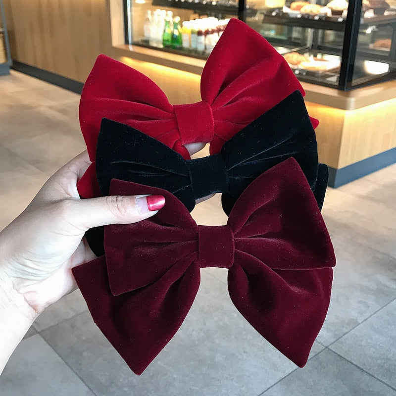 Big Velvet Bow Hairpin