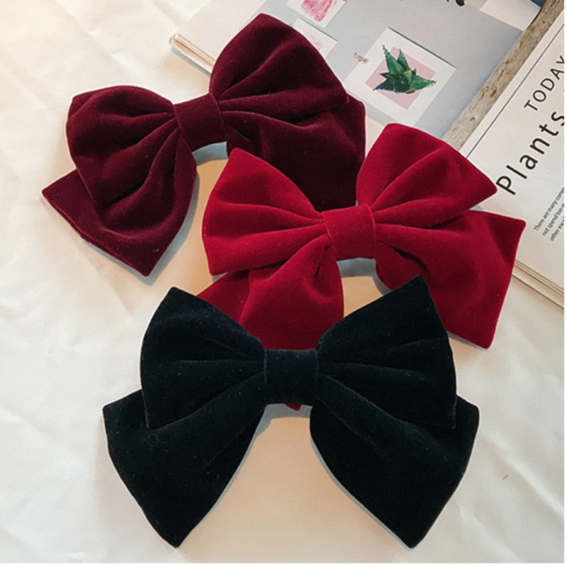 Big Velvet Bow Hairpin