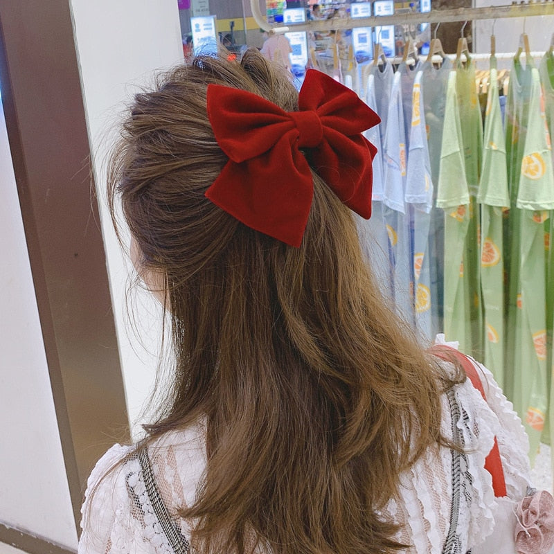 Big Velvet Bow Hairpin
