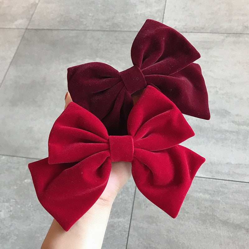 Big Velvet Bow Hairpin