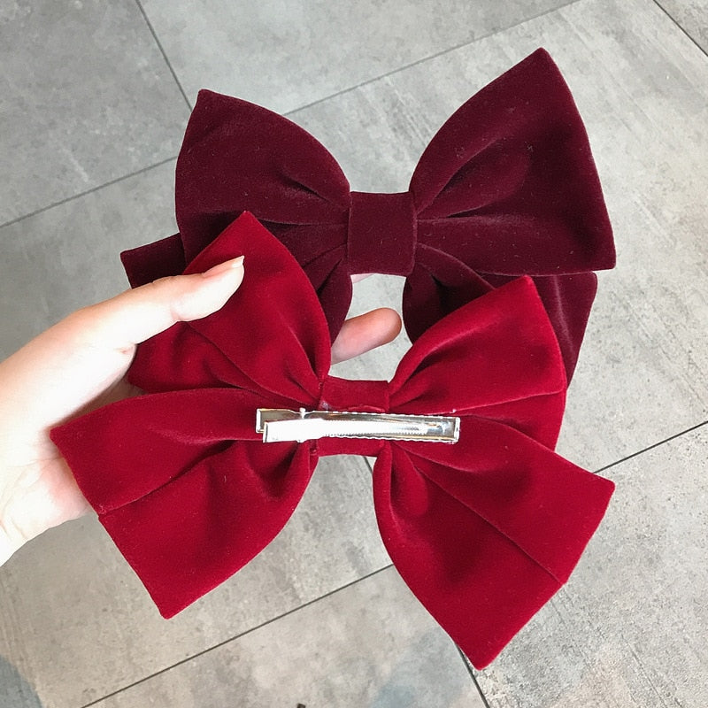 Big Velvet Bow Hairpin