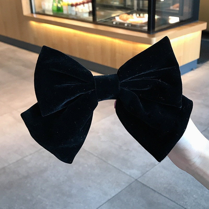 Big Velvet Bow Hairpin