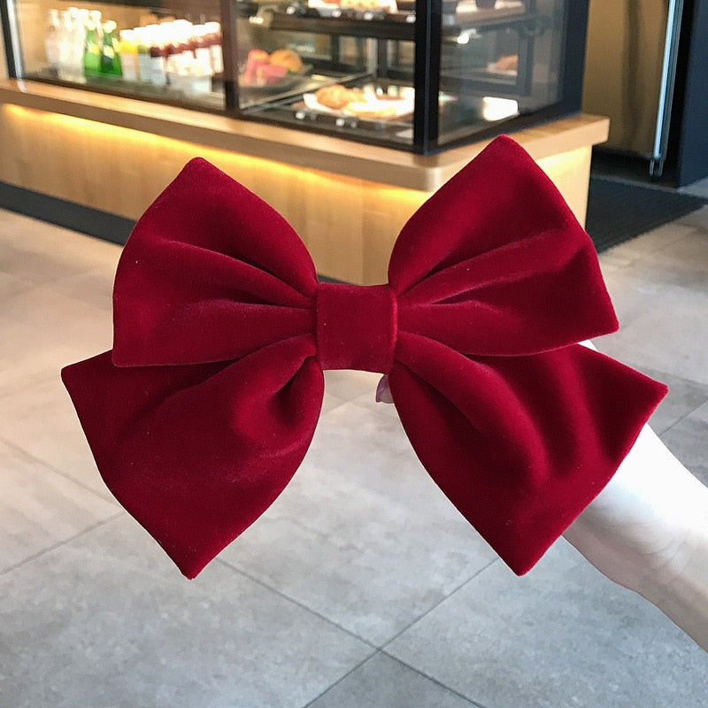 Big Velvet Bow Hairpin