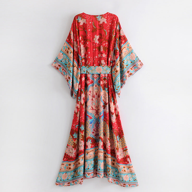 Boho Maxi Kimono Dress