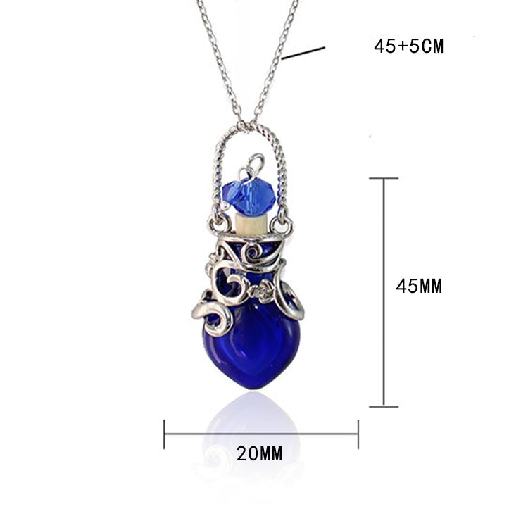 Fairy Heart Potion Bottle Glass Perfume Necklace Essential Oil Bottle Pendants