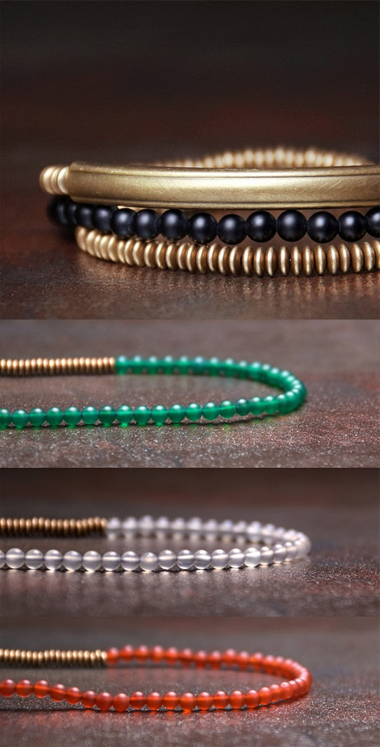 Agate Stone & Copper Handmade Bracelets Unisex Jewellery
