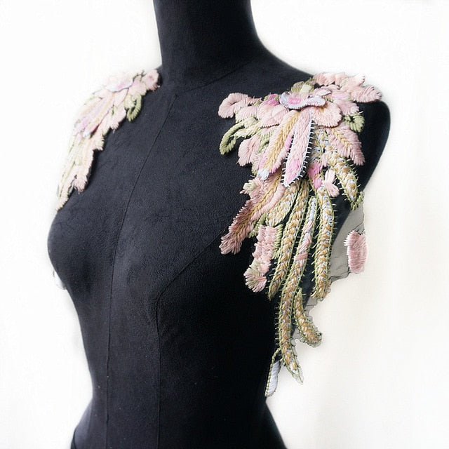 All the Colours Embroidery Appliqué Angel Wings