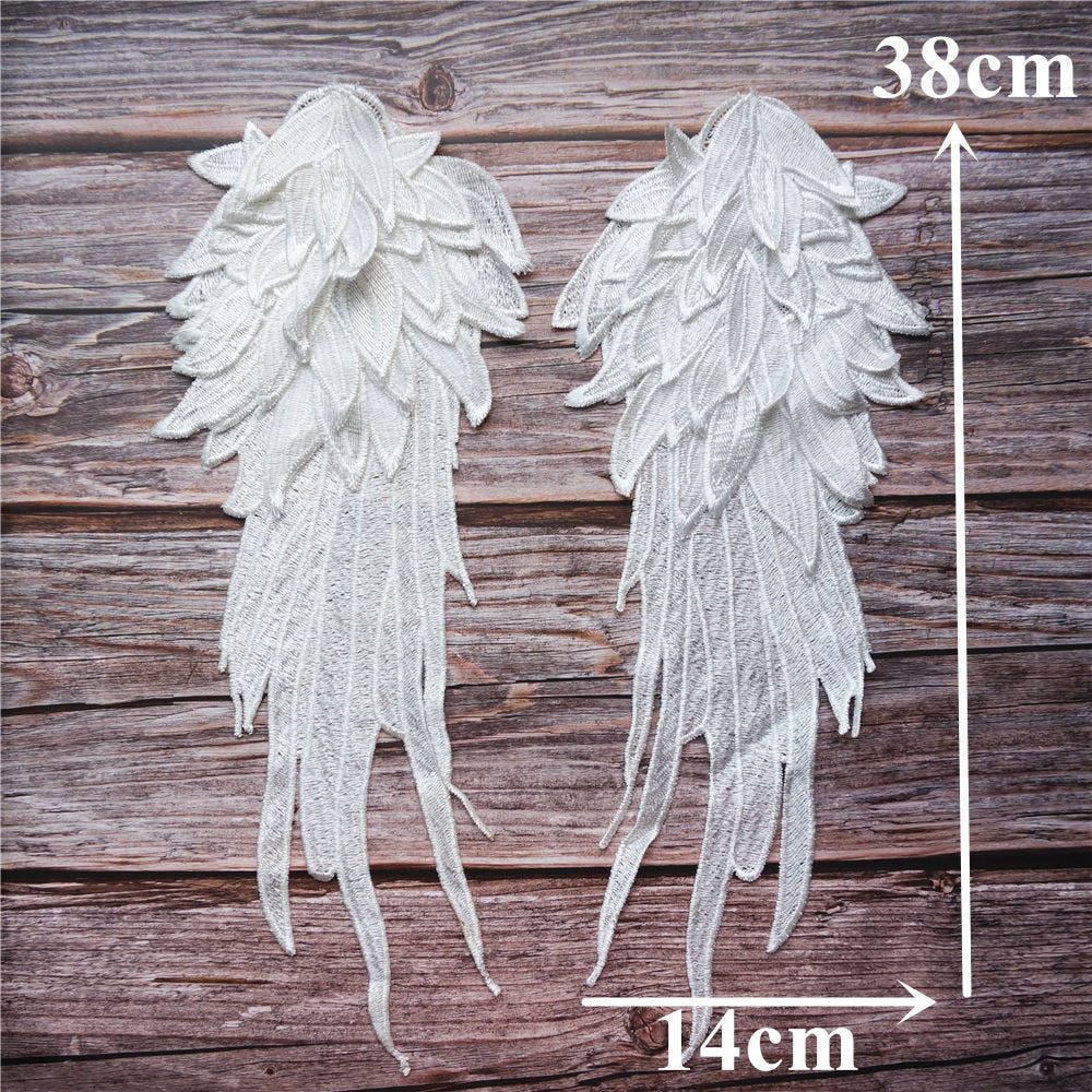 All the Colours Embroidery Appliqué Angel Wings