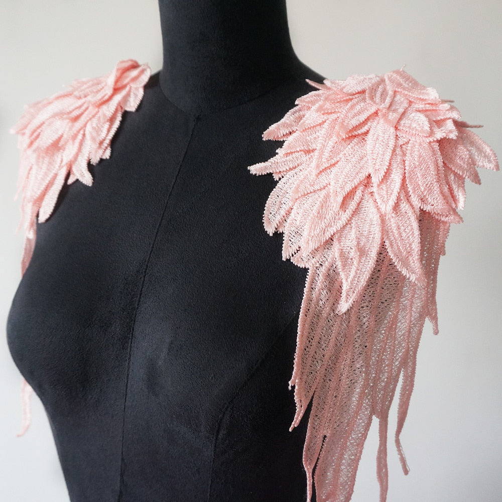 All the Colours Embroidery Appliqué Angel Wings