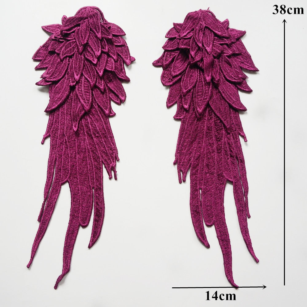 All the Colours Embroidery Appliqué Angel Wings