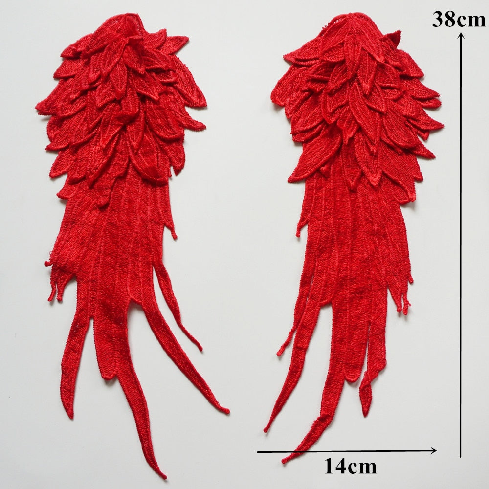 All the Colours Embroidery Appliqué Angel Wings