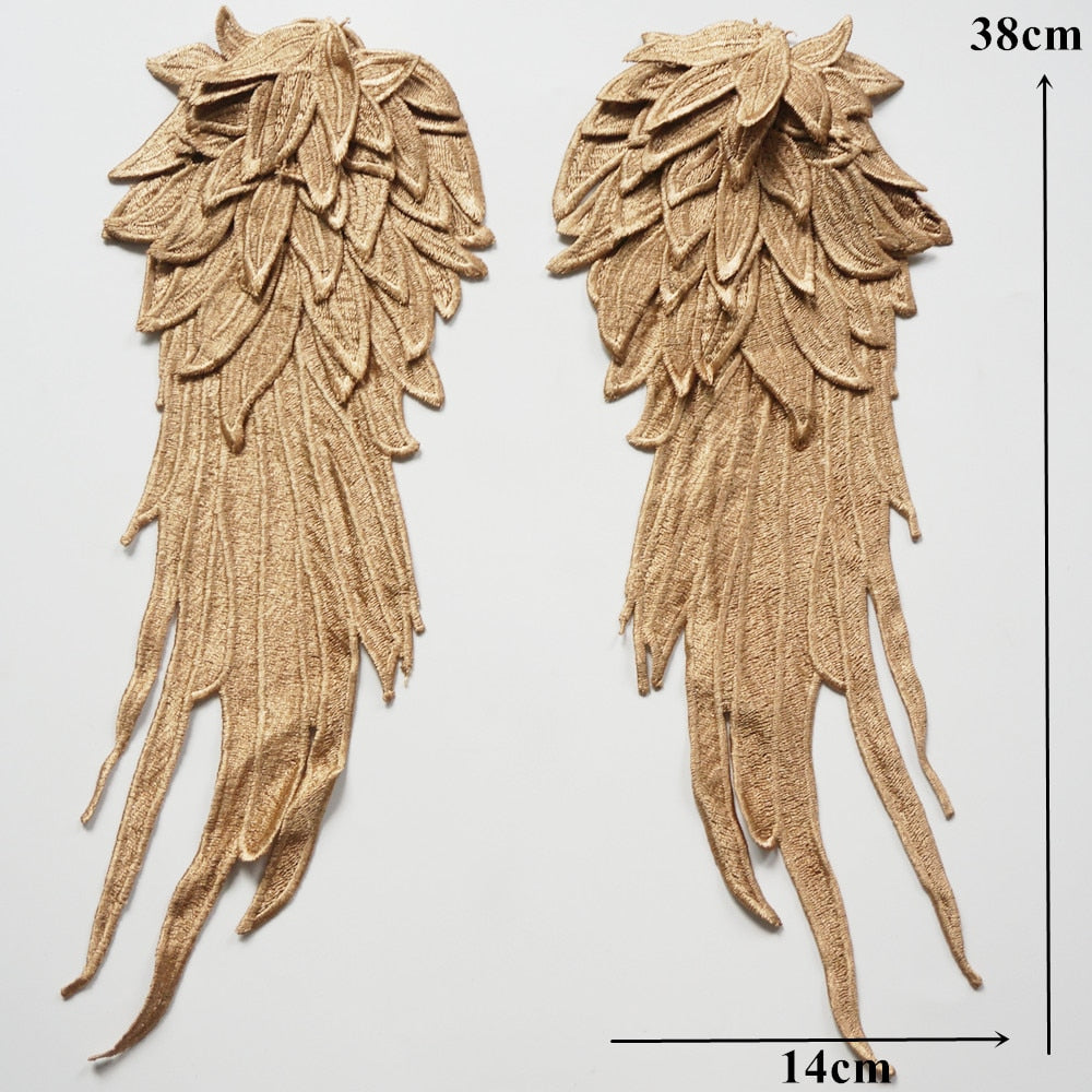 All the Colours Embroidery Appliqué Angel Wings