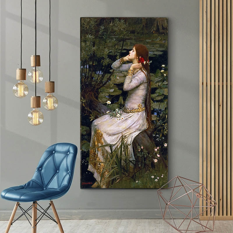 Ophelia by William Waterhouse (1894) Canvas Print Wall Decor