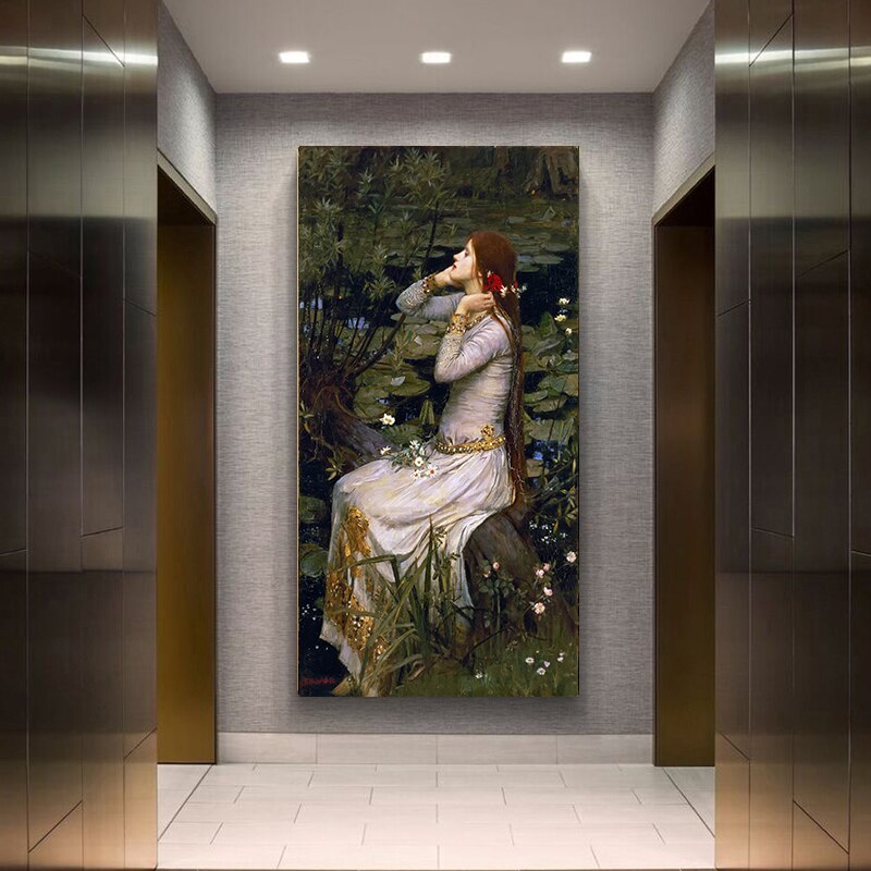 Ophelia by William Waterhouse (1894) Canvas Print Wall Decor