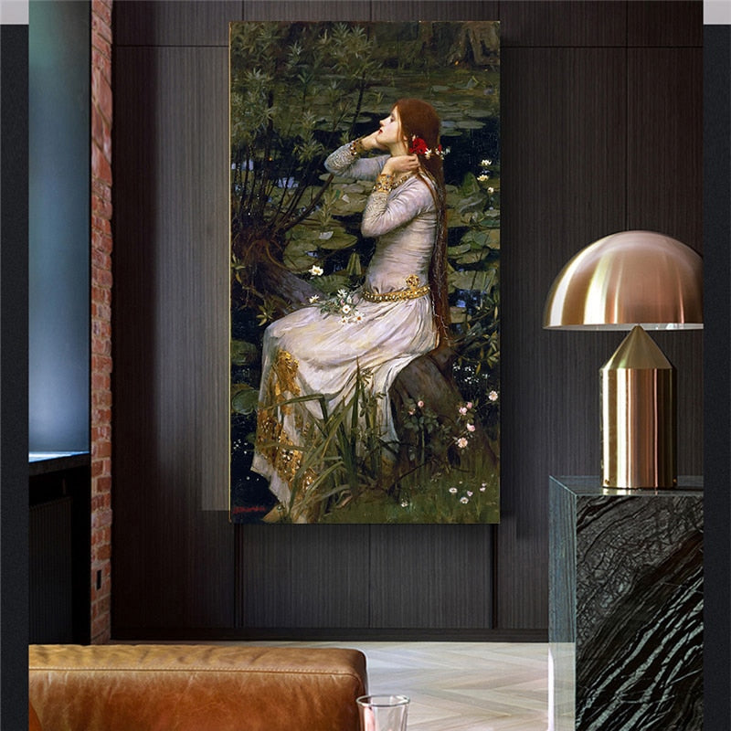 Ophelia by William Waterhouse (1894) Canvas Print Wall Decor