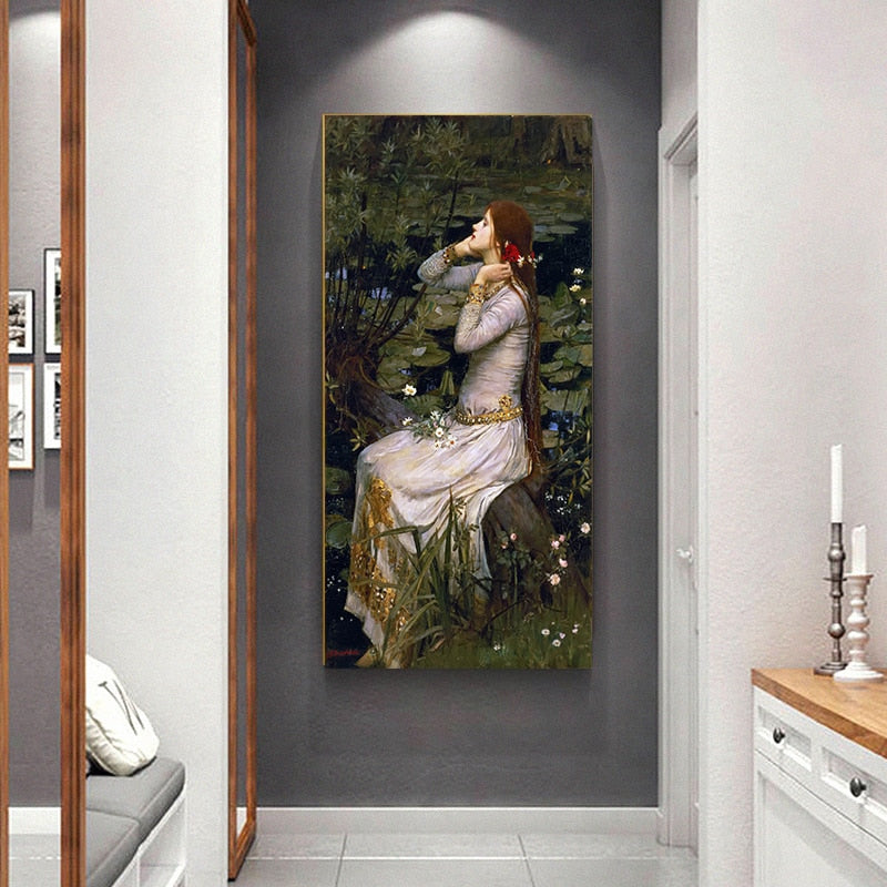 Ophelia by William Waterhouse (1894) Canvas Print Wall Decor