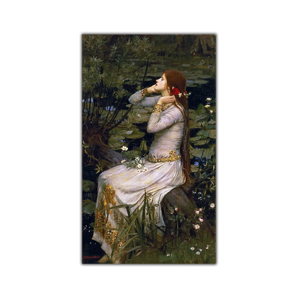 Ophelia by William Waterhouse (1894) Canvas Print Wall Decor