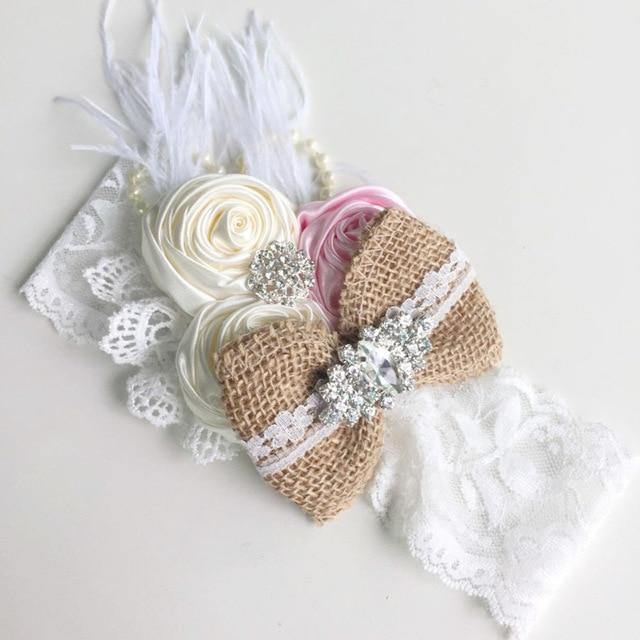 Vintage Flower Headband Baby Girls Headwraps - Woodland Gatherer