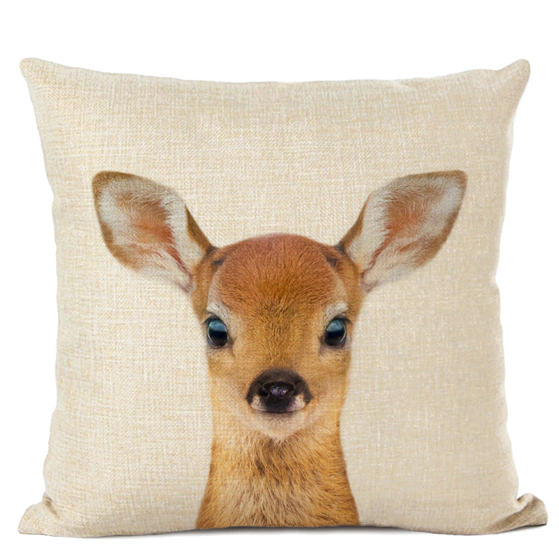 Cute Baby Animals Linen Cushion Covers